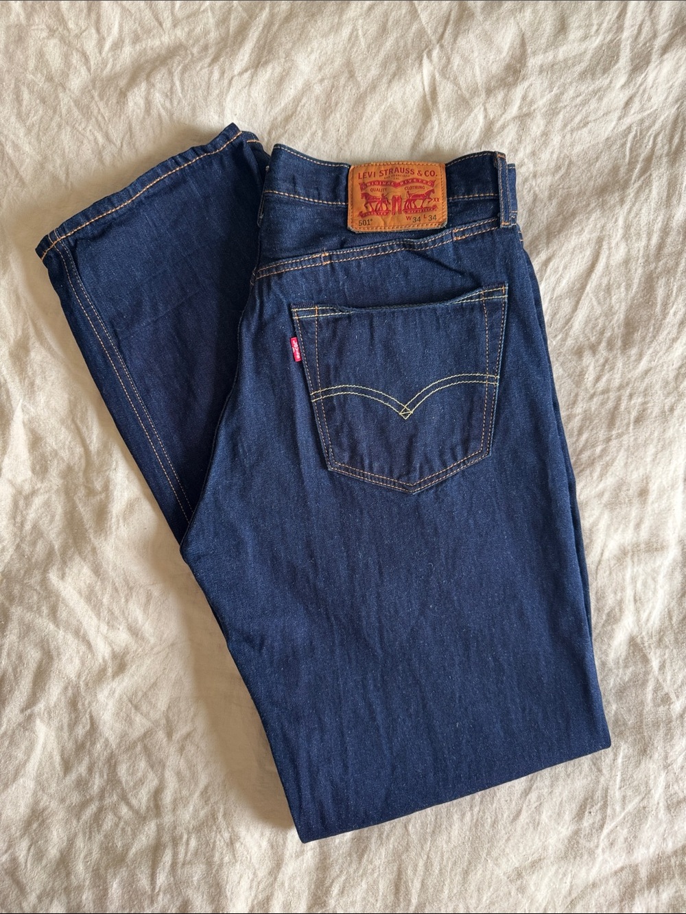 Levi's 501 Men's Dark Blue Straight Leg Jeans